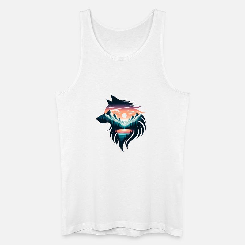 Wolfsgestalt - Männer Bio Tank Top - Weiß