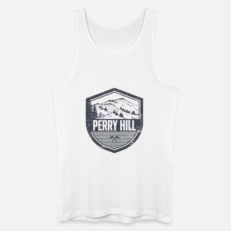 Perry Hill Bergabzeichen - Männer Bio Tank Top - Weiß