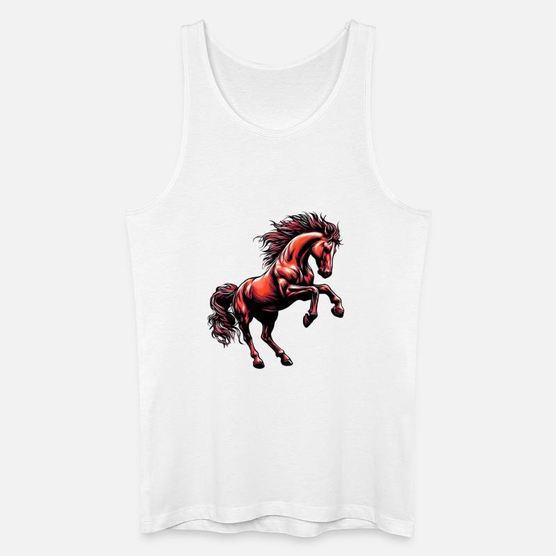Pferd - Männer Bio Tank Top - Weiß