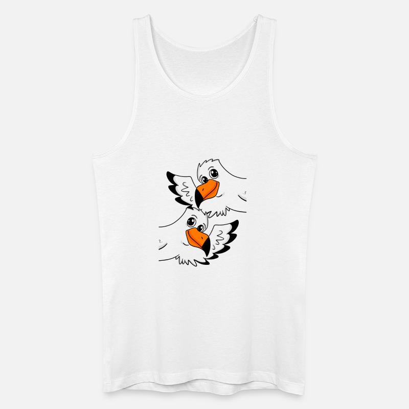 Möwe Gruß Begrüßung - Männer Bio Tank Top - Weiß