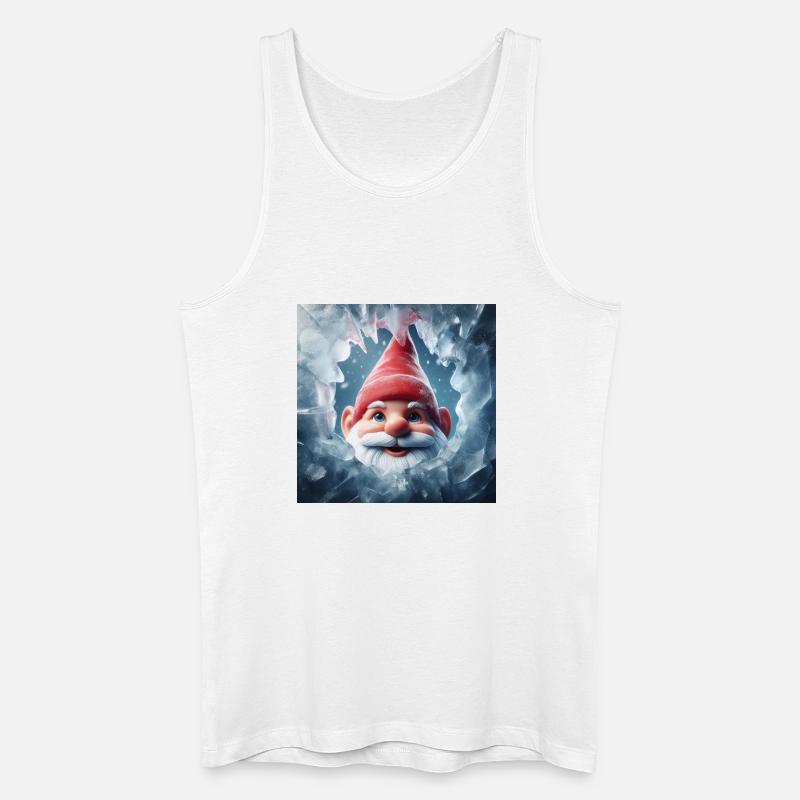 Wichtel schaut durch Eis - Männer Bio Tank Top - Weiß