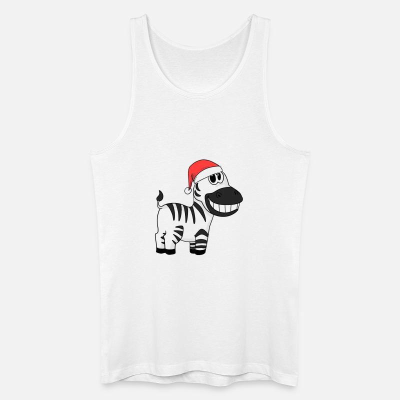 Zebra Weihnachten - Männer Bio Tank Top - Weiß