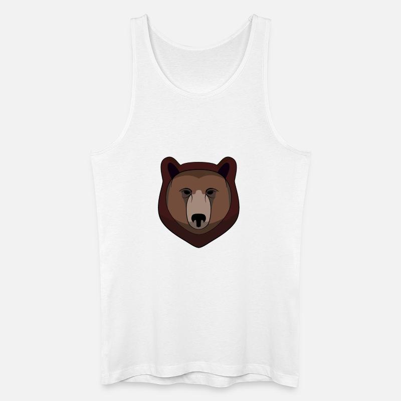 Bär - Bärenkopf - Logo - Männer Bio Tank Top - Weiß