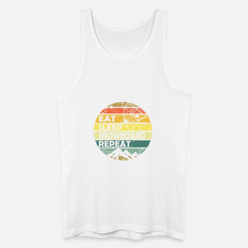 Eat Sleep Snowboard Repeat Retro Circle - Männer Bio Tank Top - Weiß