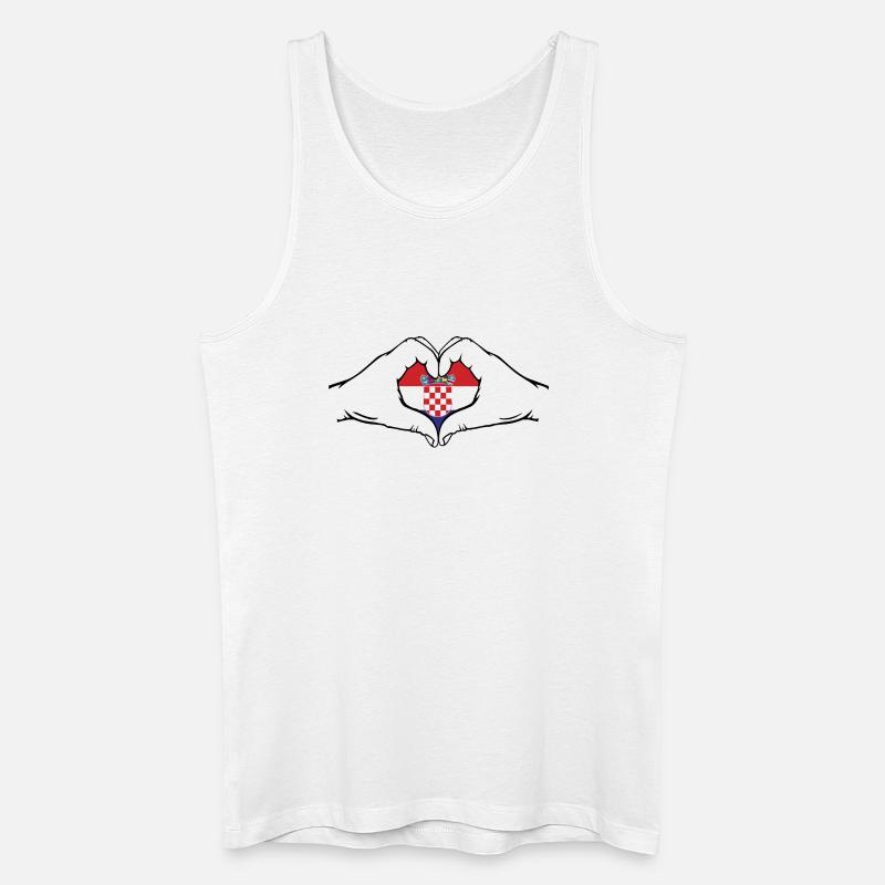 Kroatien Flagge Herzform - Männer Bio Tank Top - Weiß