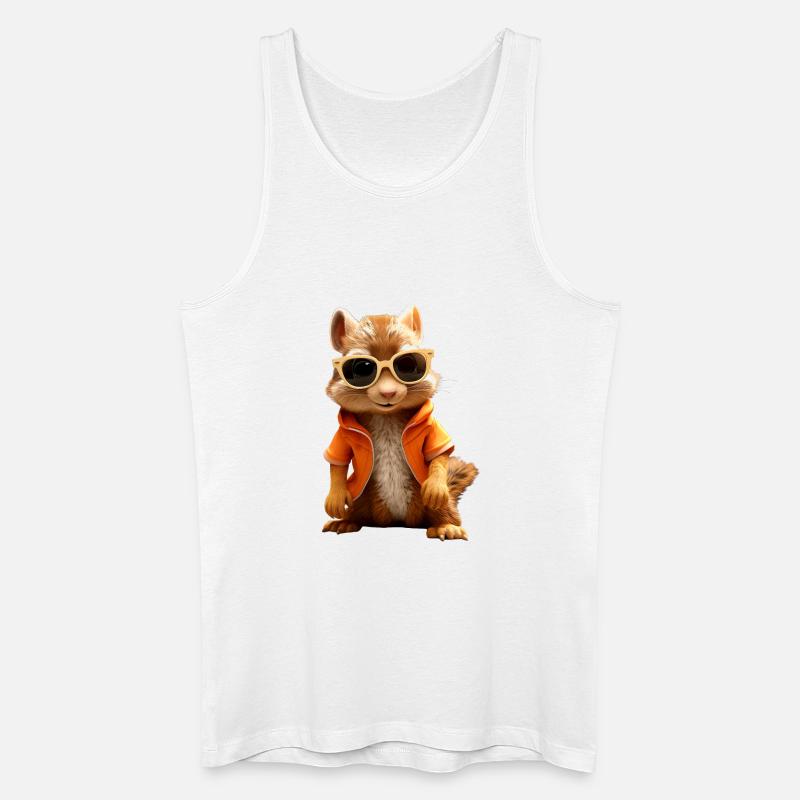 Eichhörnchen Sonnenbrille Ich Liebe Eichhörnchen - Männer Bio Tank Top - Weiß