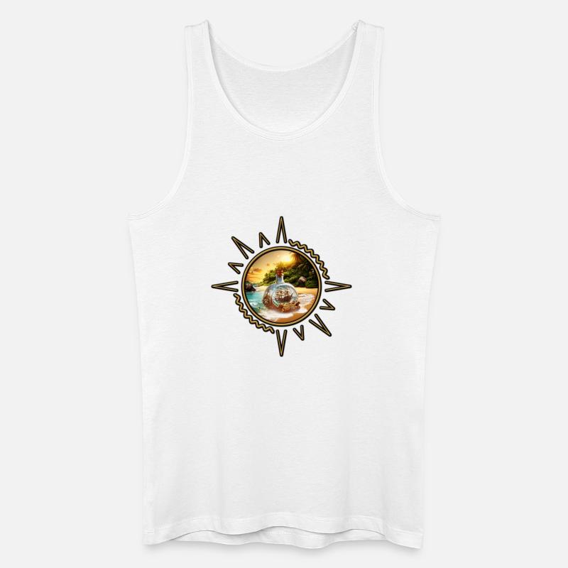 Einzigartige und überraschende Flasche mit Boot - Männer Bio Tank Top - Weiß