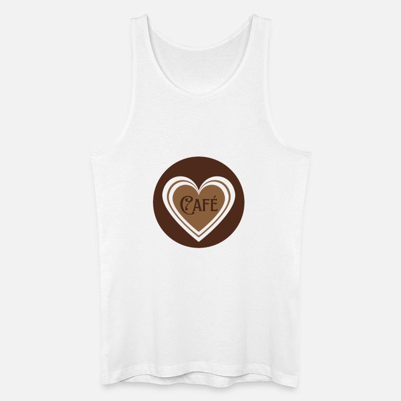 Kaffee mit Herzen - Männer Bio Tank Top - Weiß