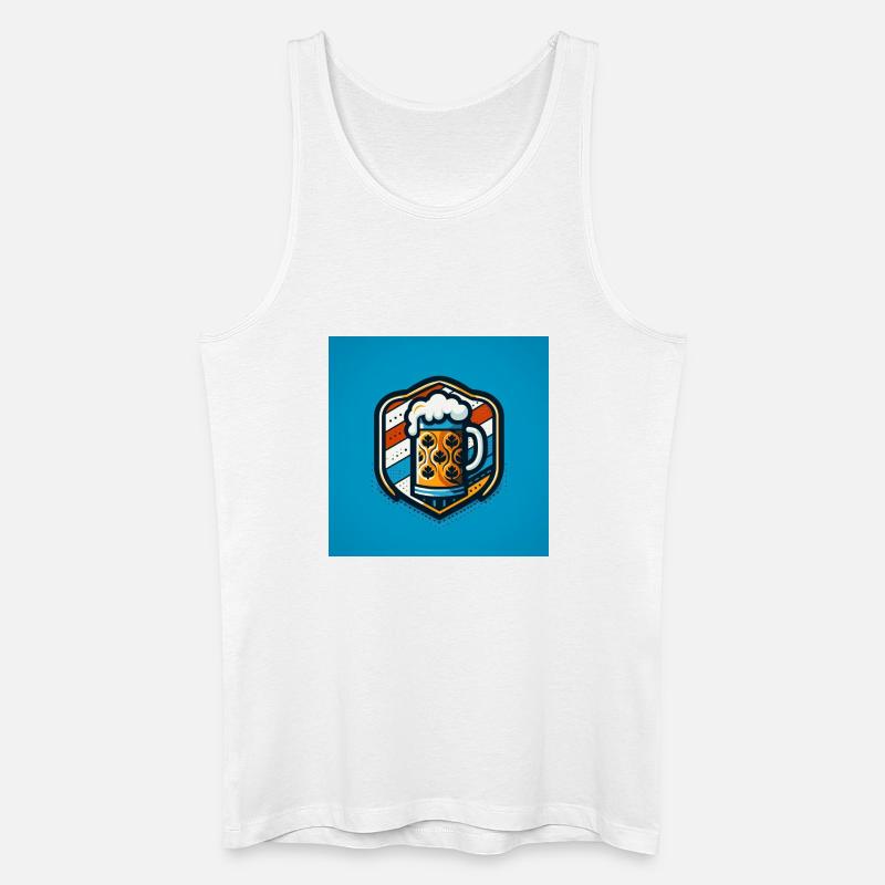 Bier Logo 1 - Männer Bio Tank Top - Weiß
