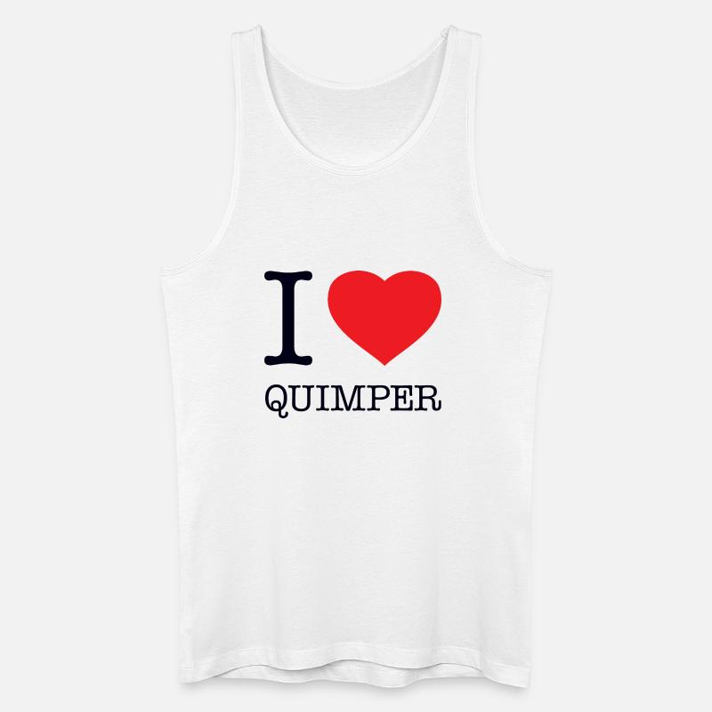 I LOVE QUIMPER - Männer Bio Tank Top - Weiß