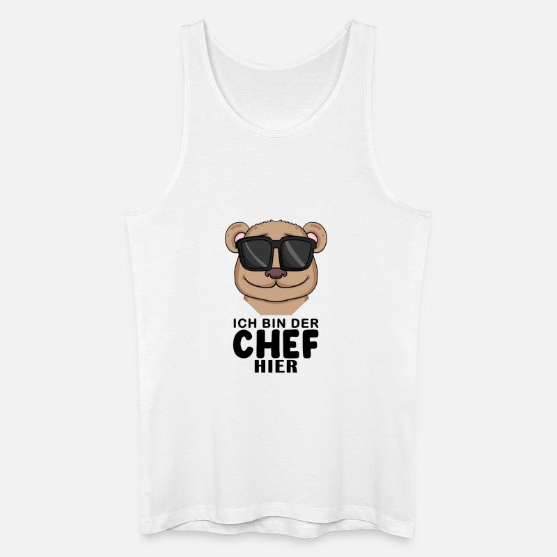 Chef Spruch mit Bär Motiv - Männer Bio Tank Top - Weiß