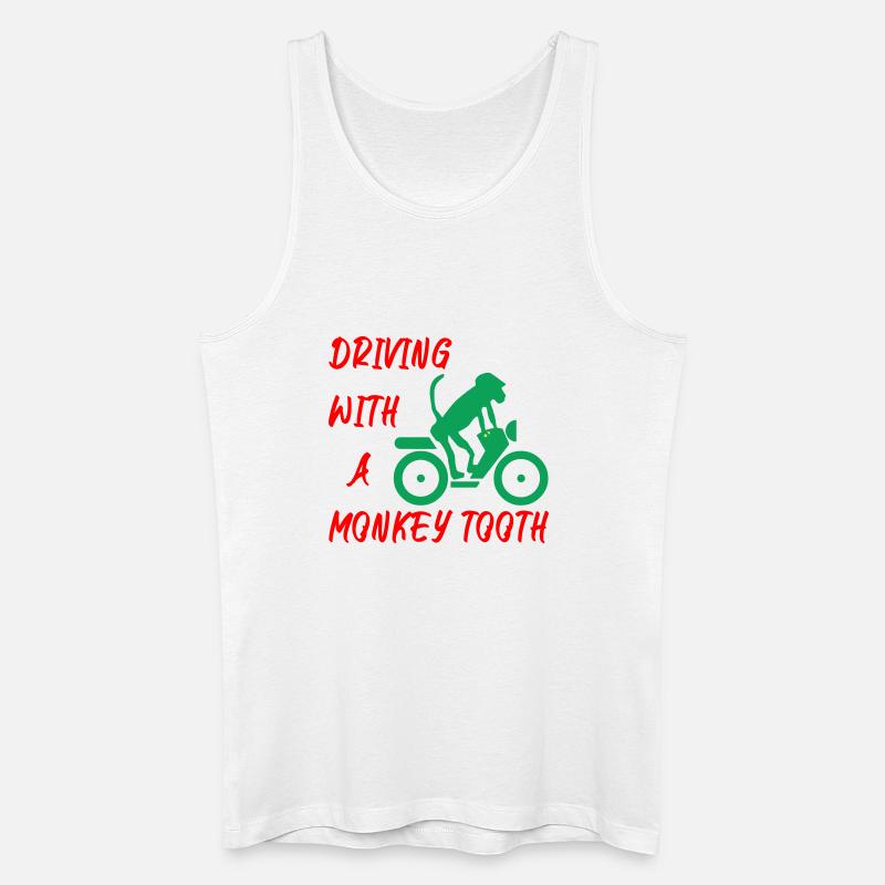 Driving with a monkey tooth - Affenzahn - Männer Bio Tank Top - Weiß