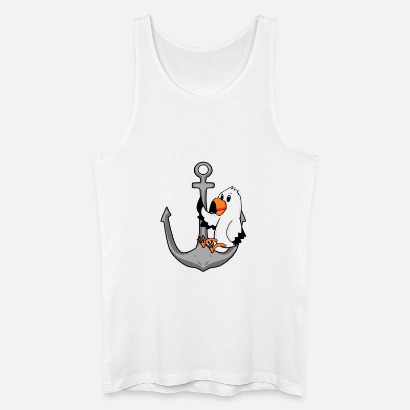 Anker Möwe Motiv - Männer Bio Tank Top - Weiß