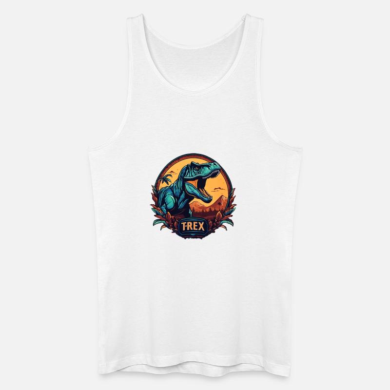 Dinosaurier T-Rex Logo - Männer Bio Tank Top - Weiß