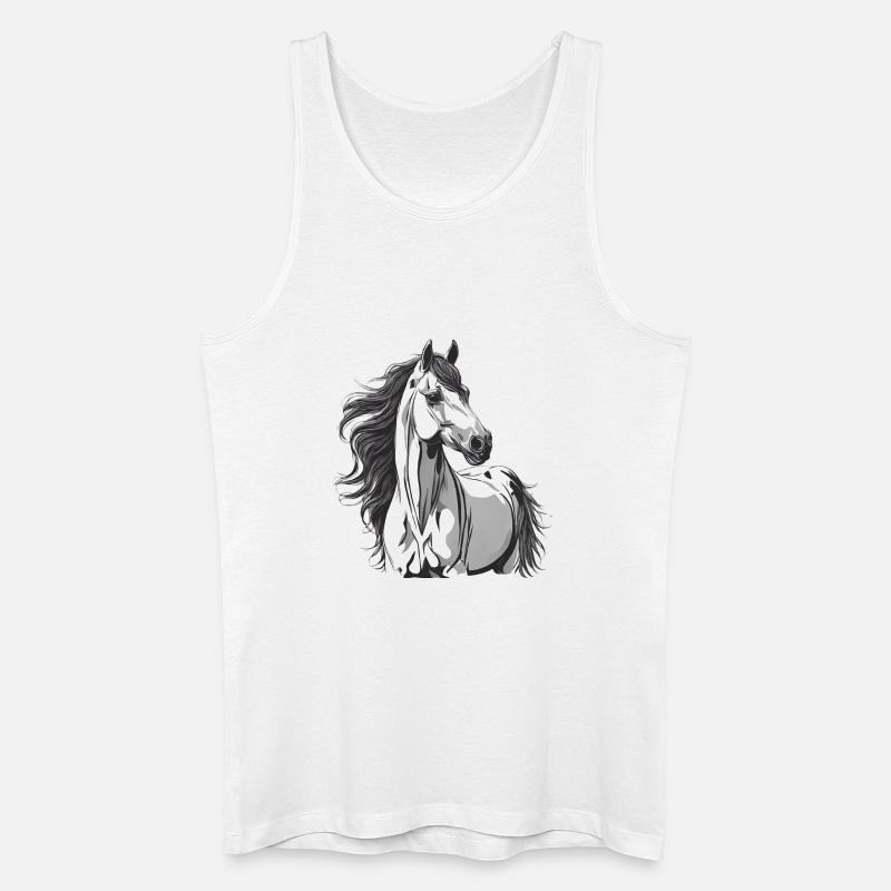 Pferd, Pferdefächer, Reiten - Männer Bio Tank Top - Weiß