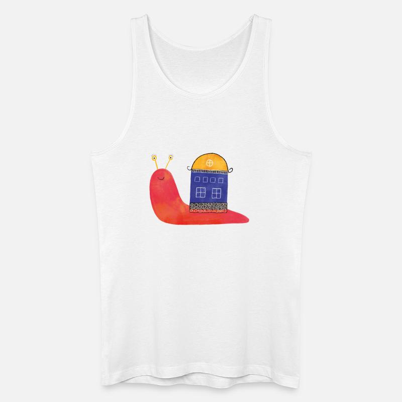 Schnecke mit Haus – Lustiges Design 🐌🏡 - Männer Bio Tank Top - Weiß