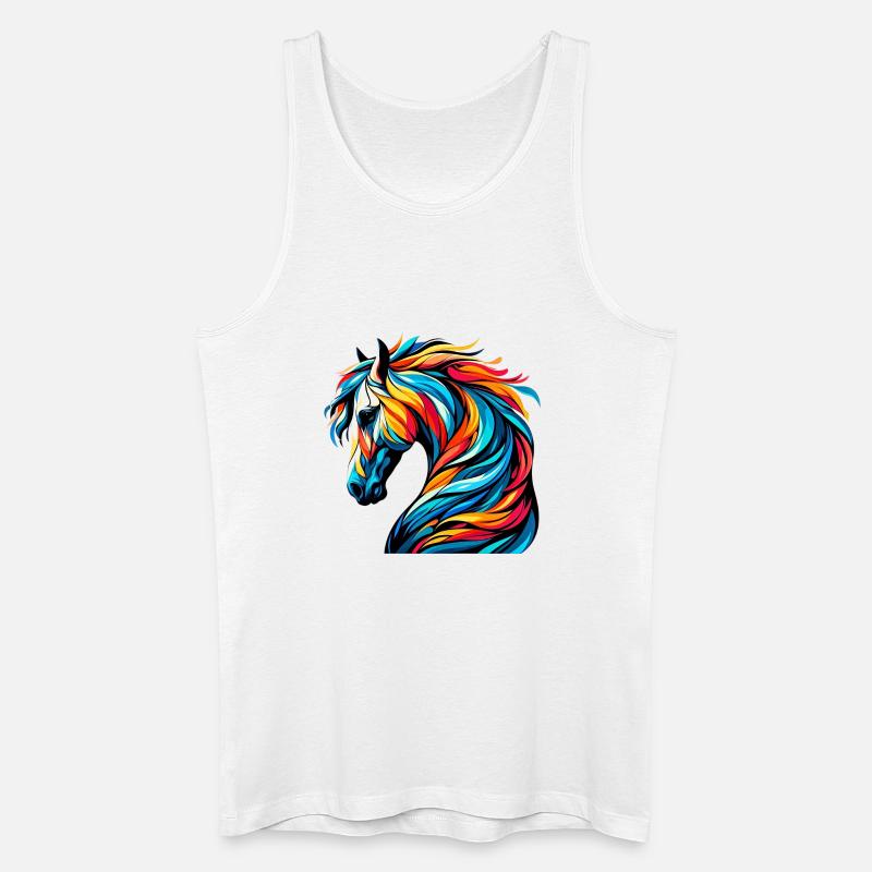 Pferd - Männer Bio Tank Top - Weiß