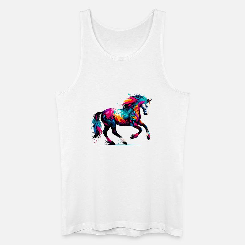 Pferd - Männer Bio Tank Top - Weiß