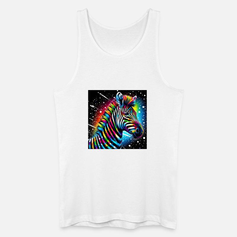 Zebra - Männer Bio Tank Top - Weiß