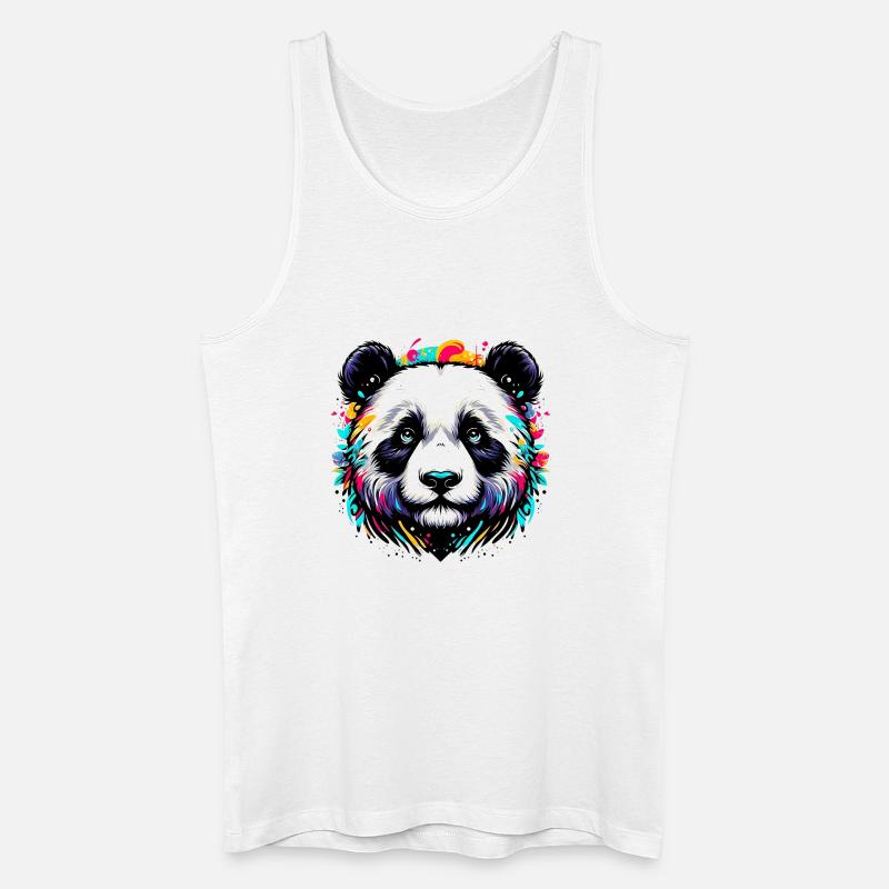 Panda - Männer Bio Tank Top - Weiß