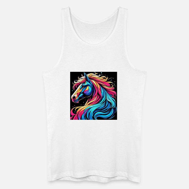 Pferd - Männer Bio Tank Top - Weiß