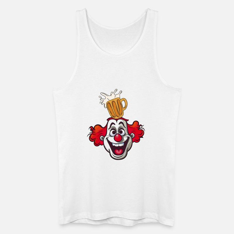 Clown mit Bierglas Splash Karnevalkostüm - Männer Bio Tank Top - Weiß