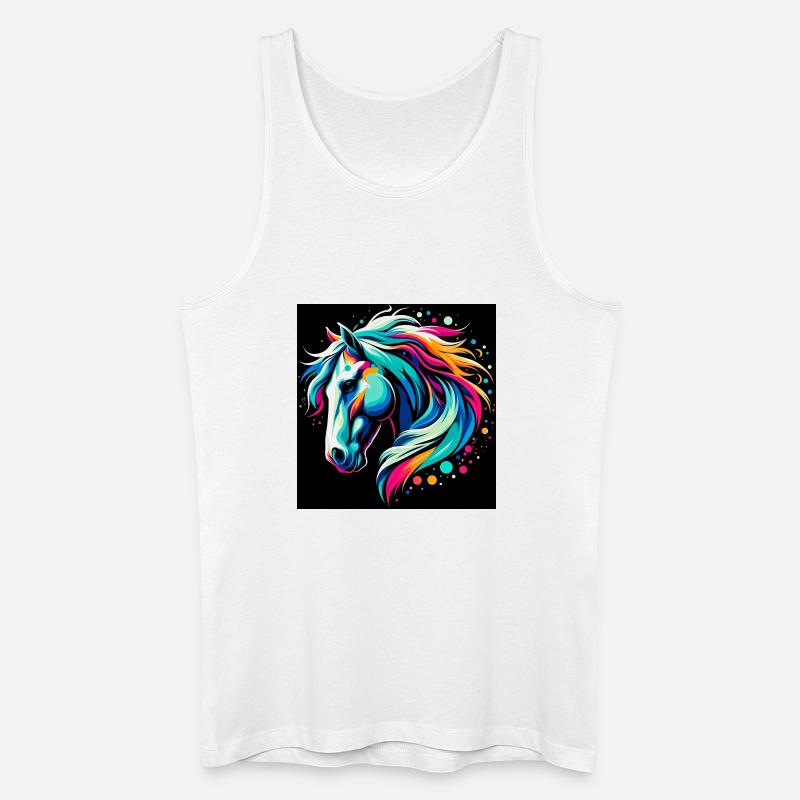 Pferd - Männer Bio Tank Top - Weiß