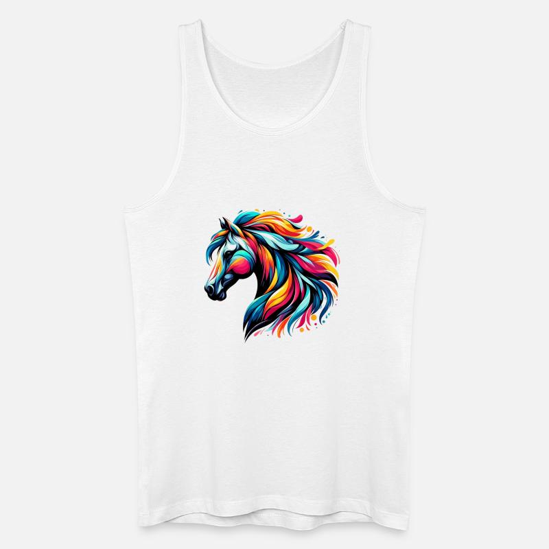 Pferd - Männer Bio Tank Top - Weiß