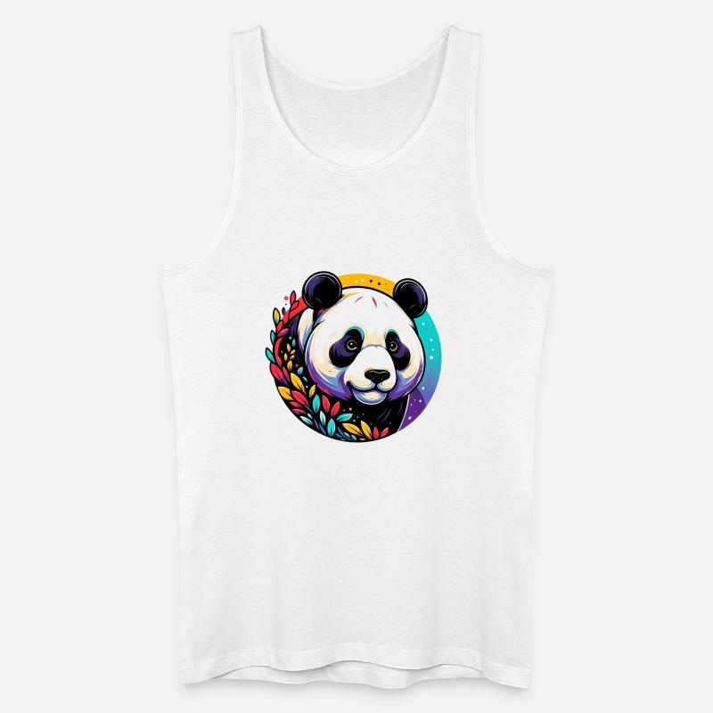 Panda - Männer Bio Tank Top - Weiß