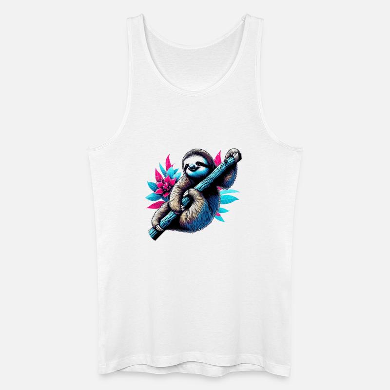 Faultier - Männer Bio Tank Top - Weiß