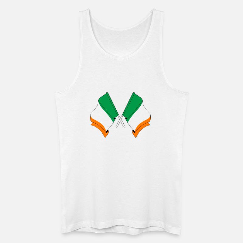 Zwei gekreuzte Flaggen Irlands - Männer Bio Tank Top - Weiß