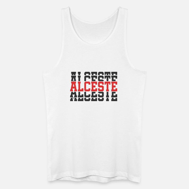 Alceste T-Shirt Geschenkidee gestapelter Text - Männer Bio Tank Top - Weiß