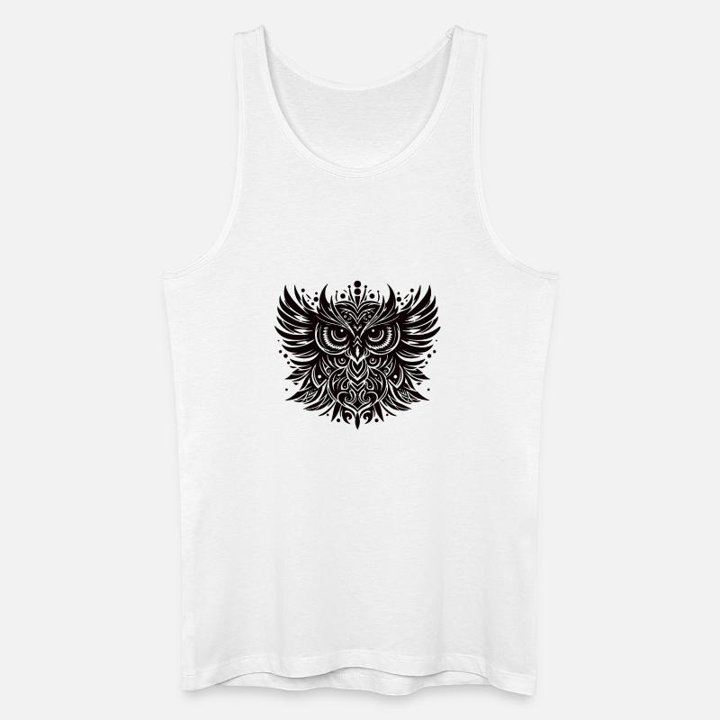 Schwarze Eule - Männer Bio Tank Top - Weiß