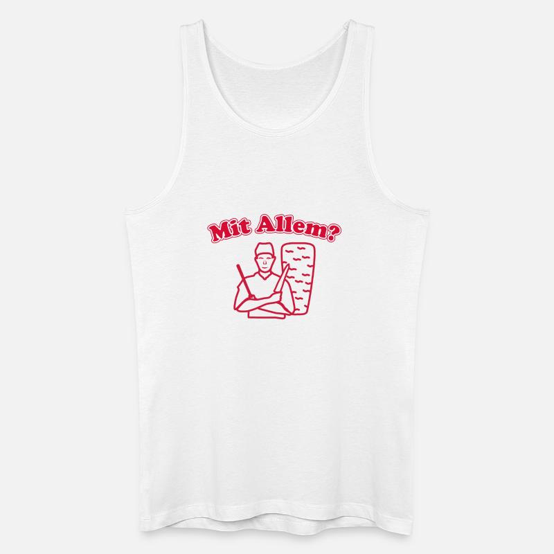 Mit Allem? - Männer Bio Tank Top - Weiß