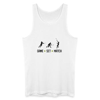 Tennis - Spiel Set Match - Männer Bio Tank Top - Weiß - Vorne
