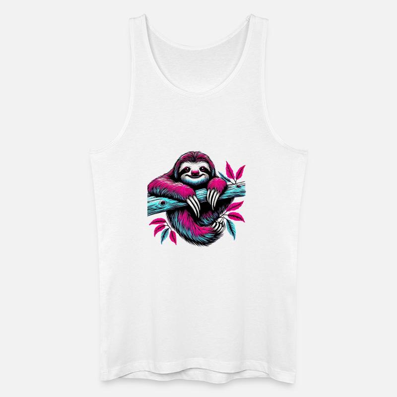 Faultier - Männer Bio Tank Top - Weiß