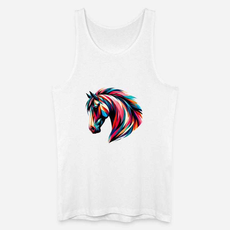 Pferd - Männer Bio Tank Top - Weiß