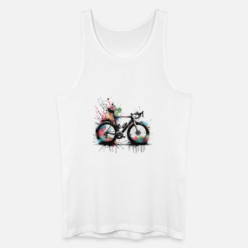 Fahrrad Sprayfarben Splash - Männer Bio Tank Top - Weiß