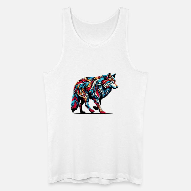 Wolf - Männer Bio Tank Top - Weiß