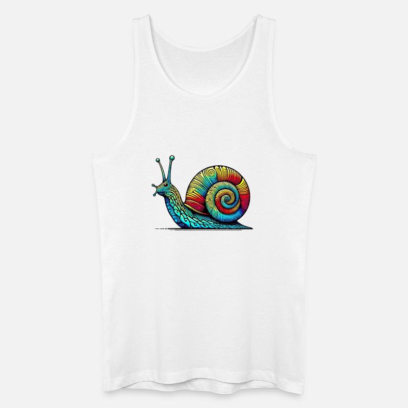 Schnecke - Männer Bio Tank Top - Weiß