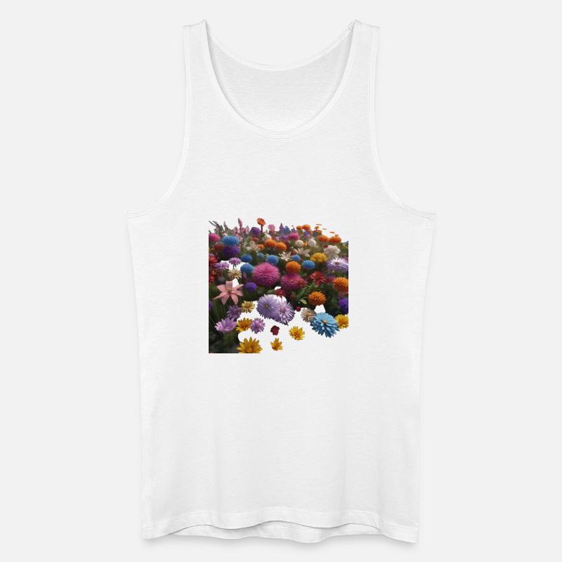 Bunte Blumen - Männer Bio Tank Top - Weiß