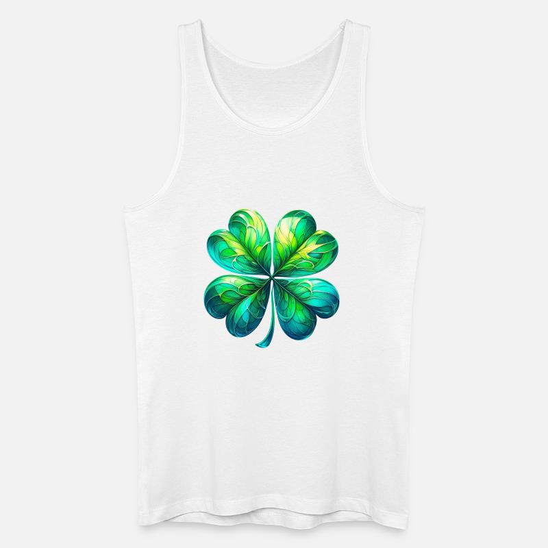 Vierblättriges Kleeblatt - Männer Bio Tank Top - Weiß