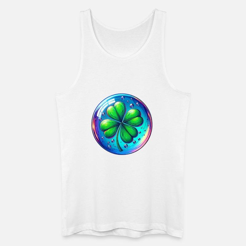 Vierblättriges Kleeblatt - Männer Bio Tank Top - Weiß