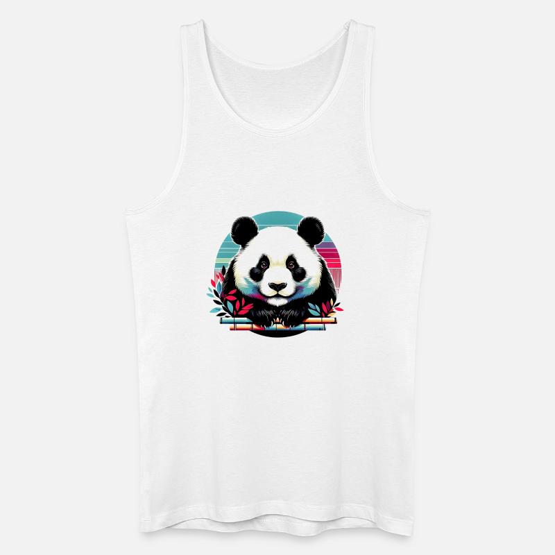 Panda - Männer Bio Tank Top - Weiß