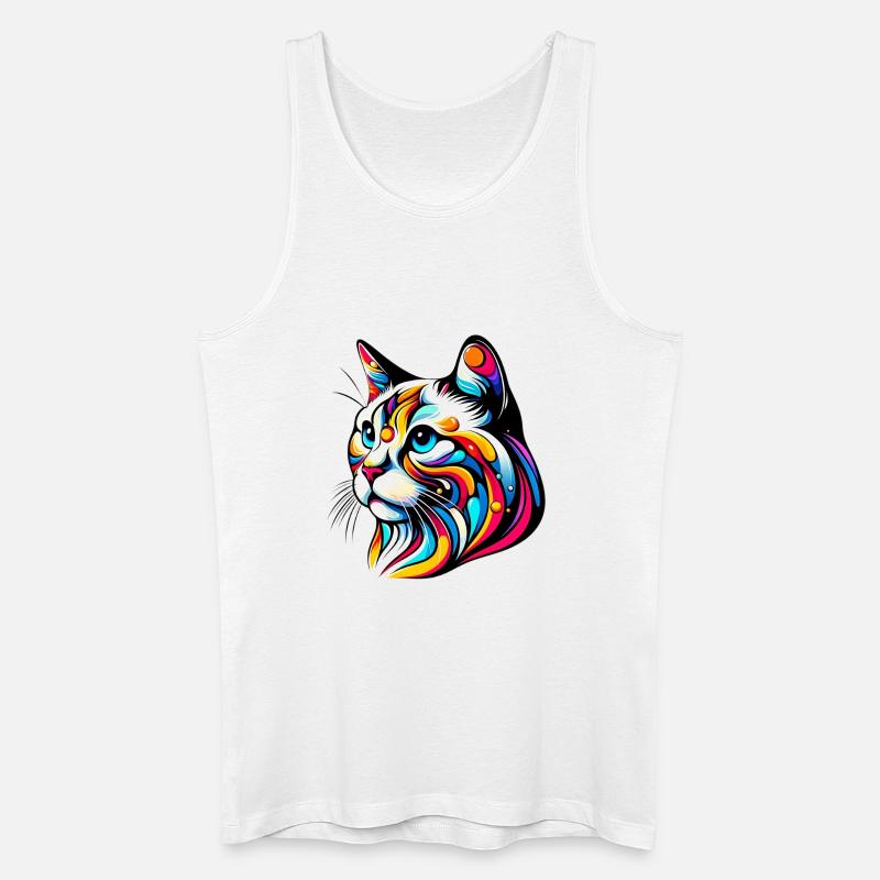 Katze - Männer Bio Tank Top - Weiß