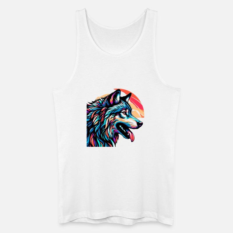 Wolf - Männer Bio Tank Top - Weiß