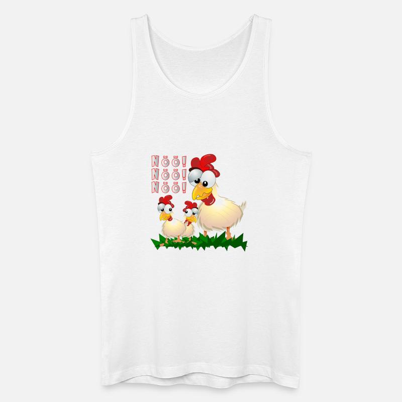 HÜHNER COMIC - NÖ - NEIN SAGEN - Männer Bio Tank Top - Weiß