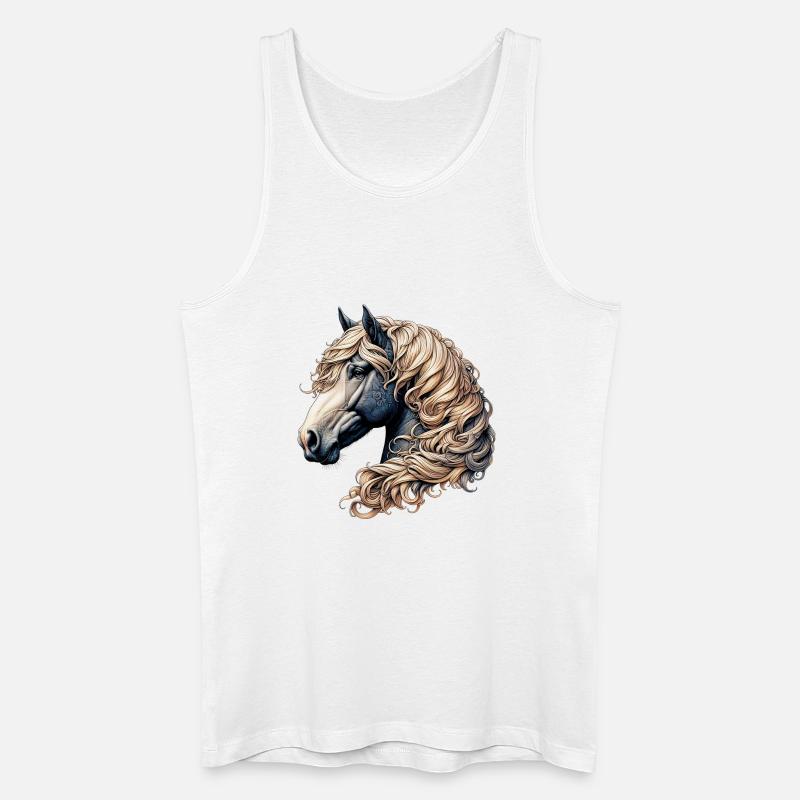 Pferd - Männer Bio Tank Top - Weiß