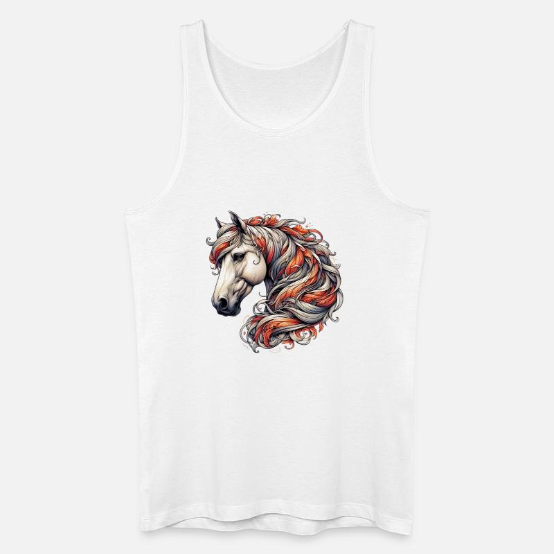 Pferd - Männer Bio Tank Top - Weiß