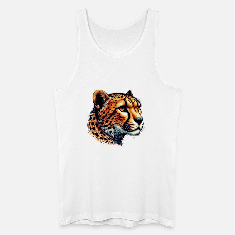 Gepard - Männer Bio Tank Top - Weiß
